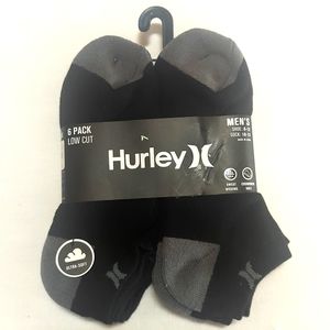6 pk Hurley men's socks low cut NIB